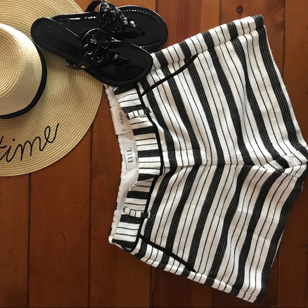 Black and white stripped shorts