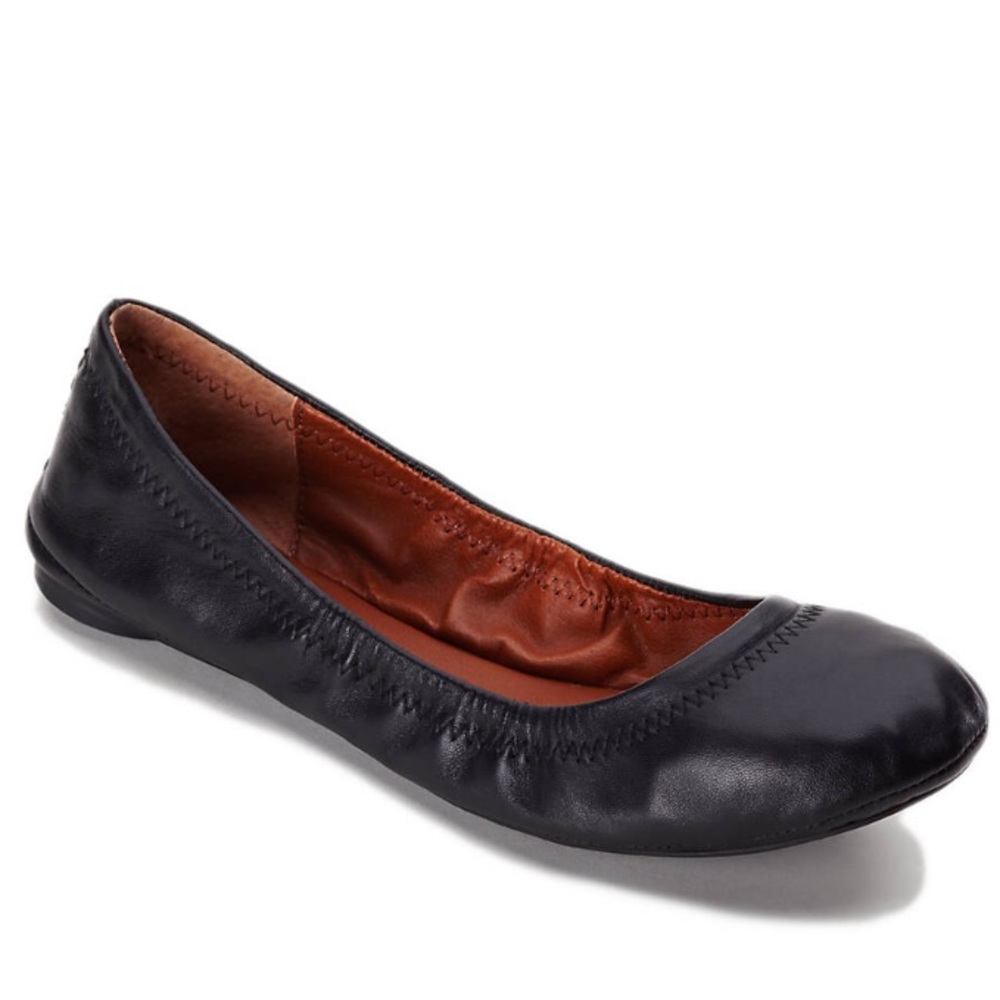 Lucky Brand Leather Emmie Flat in Black