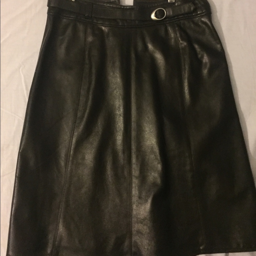 Valentino Leather Skirt with Belt size Medium