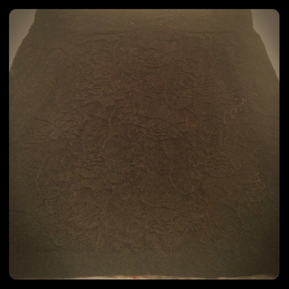 Black lace pencil skirt