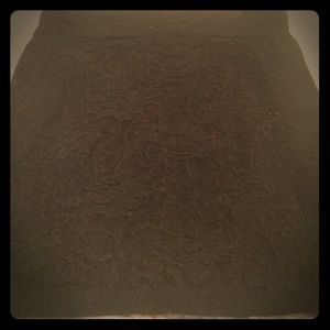 Black lace pencil skirt