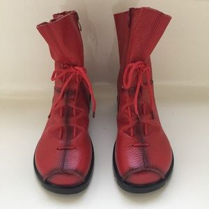 Red Leather Boots