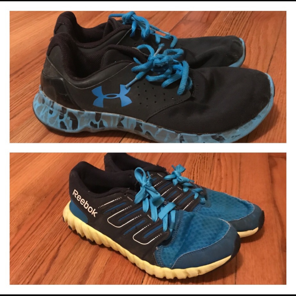 Under armour and reebok tennis shoes BOYS size 6