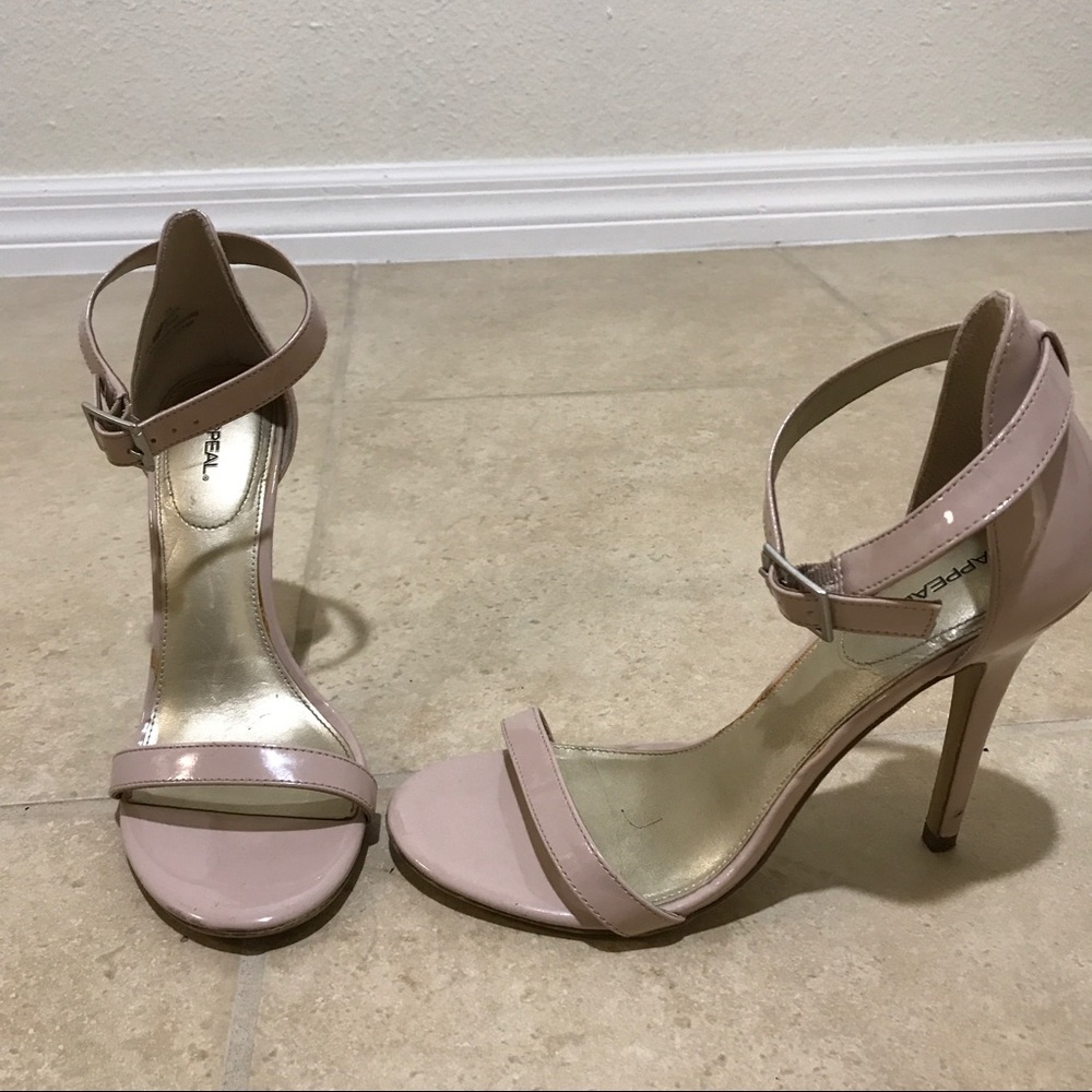 Nude sandal heels