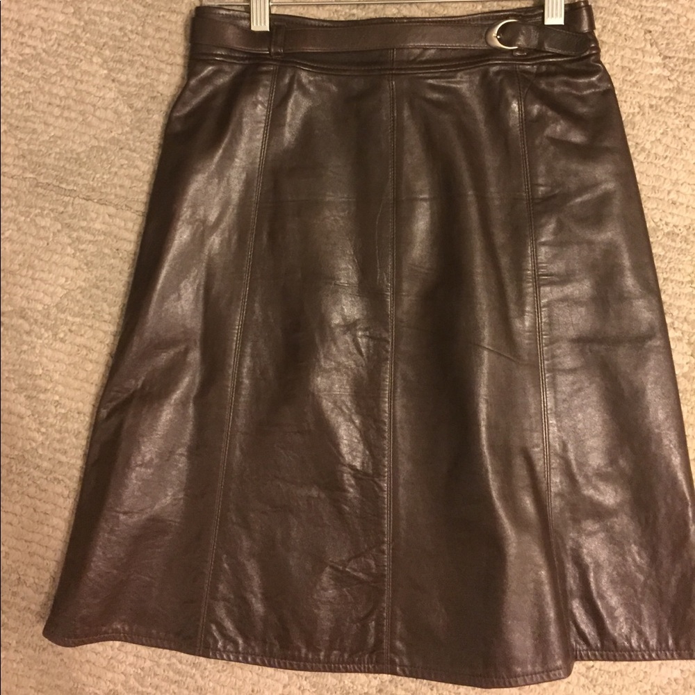Valentino Leather Skirt brown with Belt
