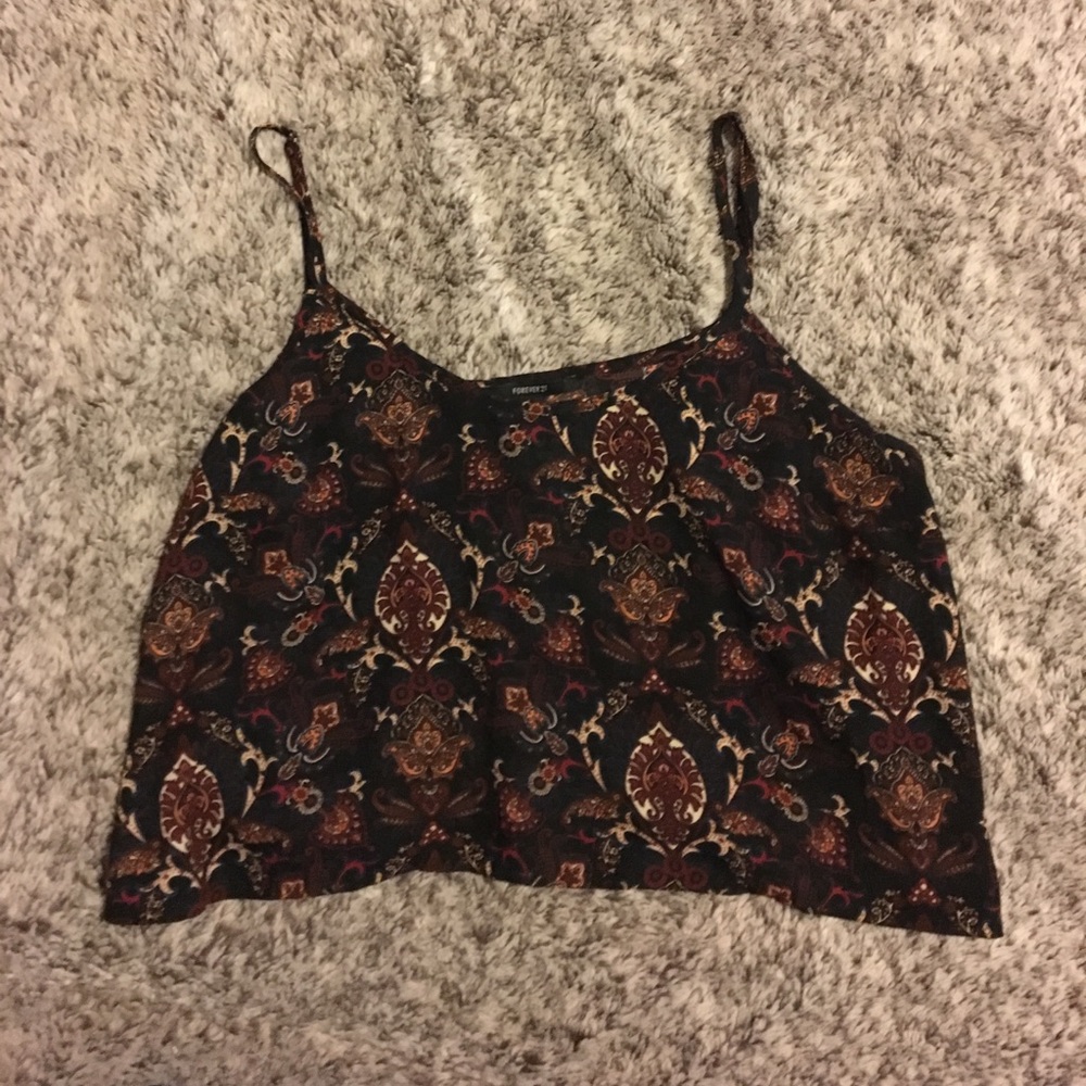 Chiffon Paisley Crop Top