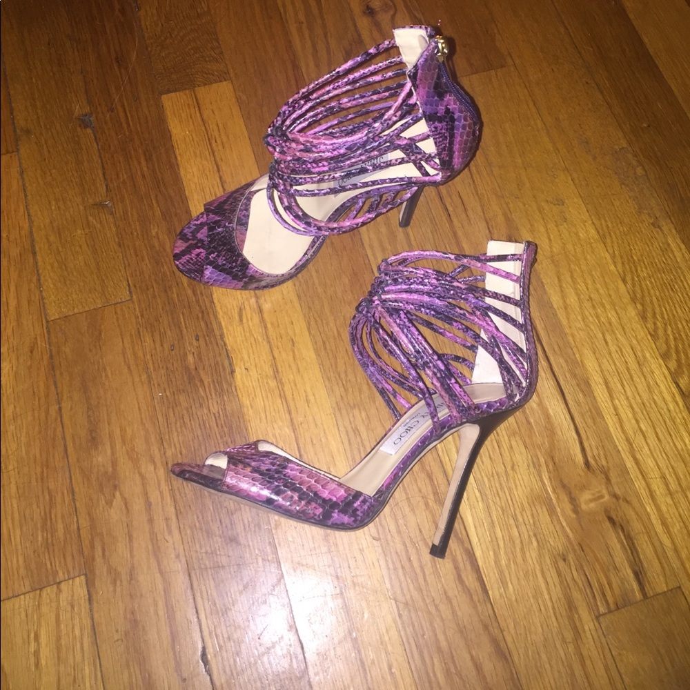 Jimmy Choo Snakeskin Heeled Sandal