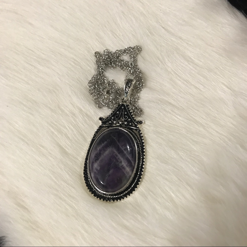Handmade Natural Amethyst Stone Necklace - Picture 1 of 2