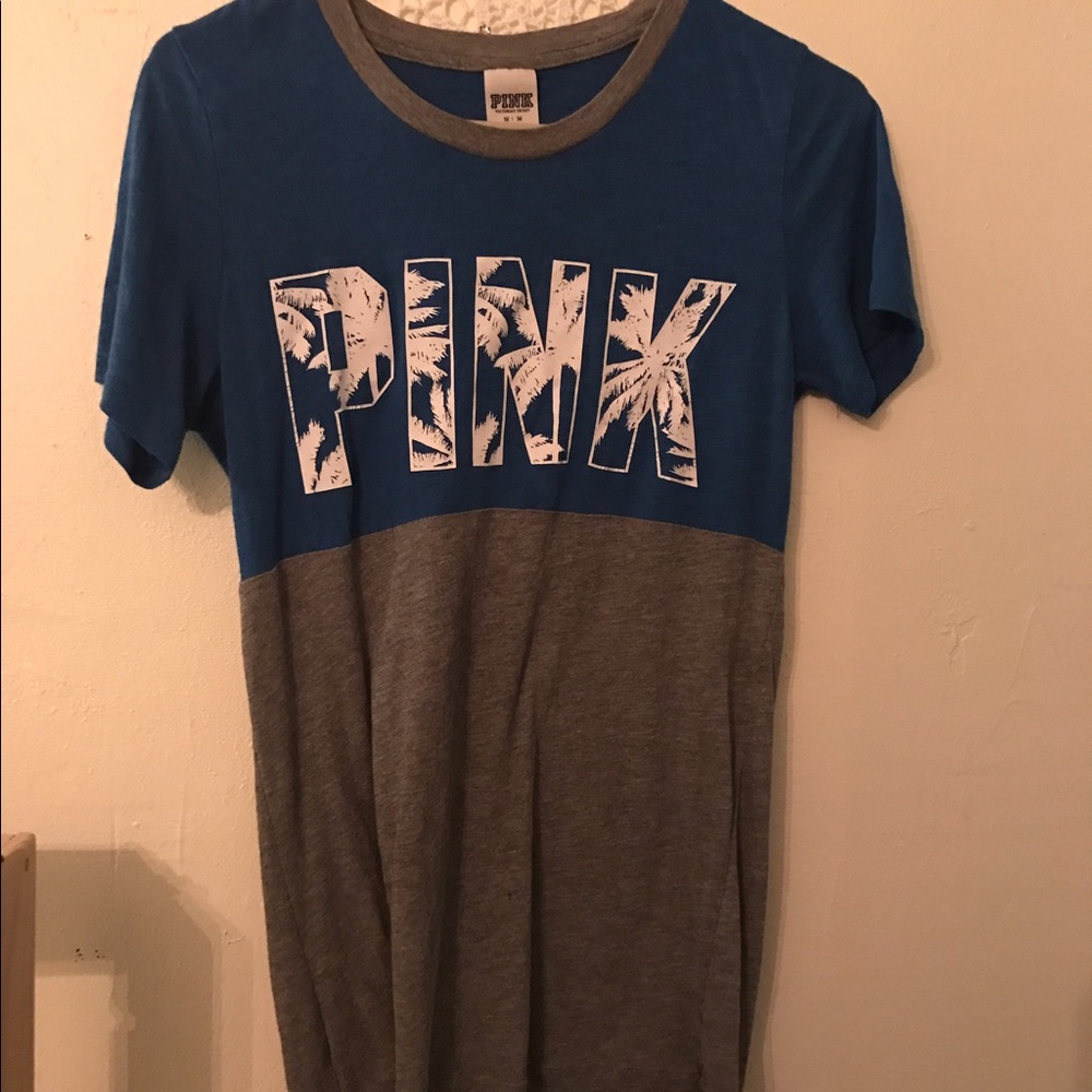 Gray and blue PINK tee