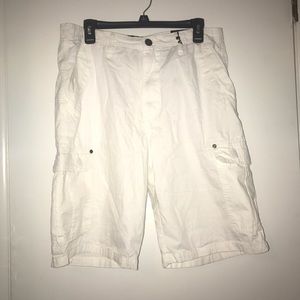 English Laundry White Cargo Shorts