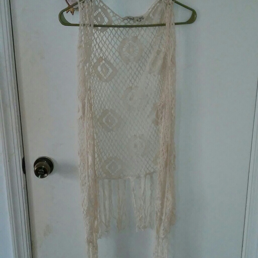 Crochet fringe cardigan