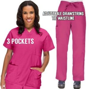 PINK XXS BASICS by ALLHEART Women's Scrub Set