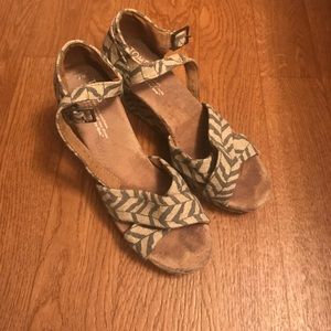 TOMS canvas wedges.