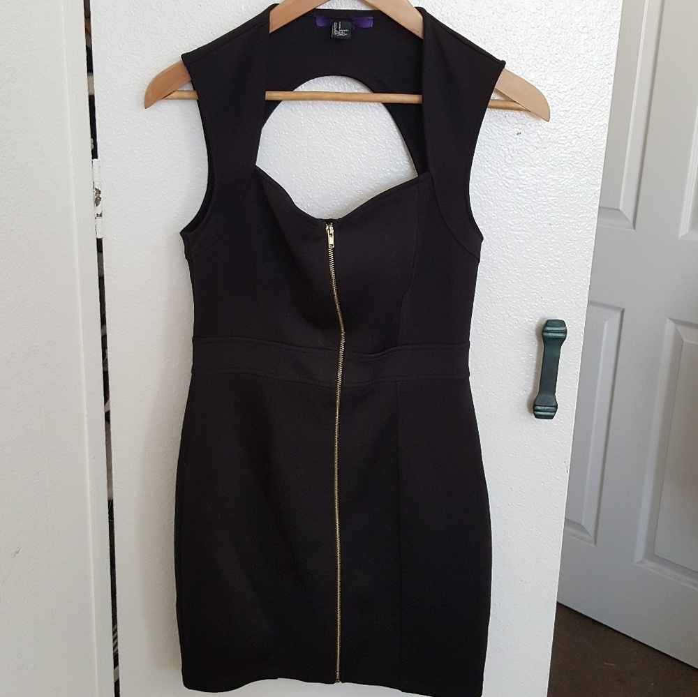 Hottie black zipper dress. Size S