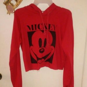 Mickey mouse crop top hoodie