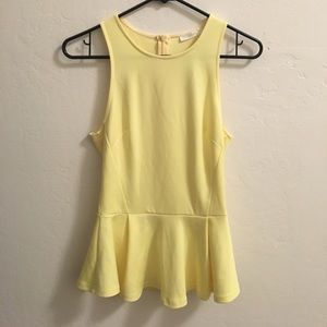 Lush Yellow Peplum Top size S