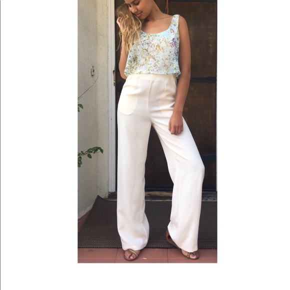 bcbgeneration white jumpsuit