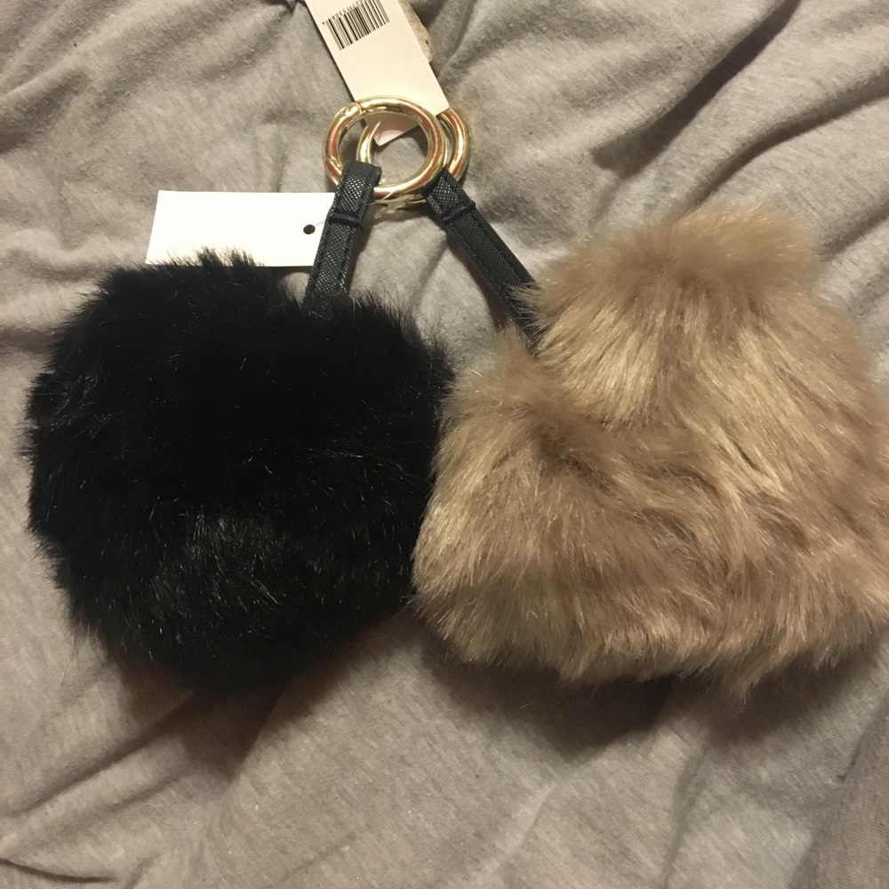 BNWT Fuzzy Ball Faux Fur Charms