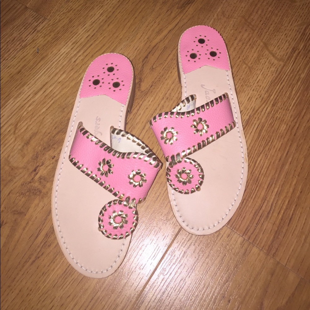 NEW JACK ROGERS SANDALS IN PINK AND GOLD