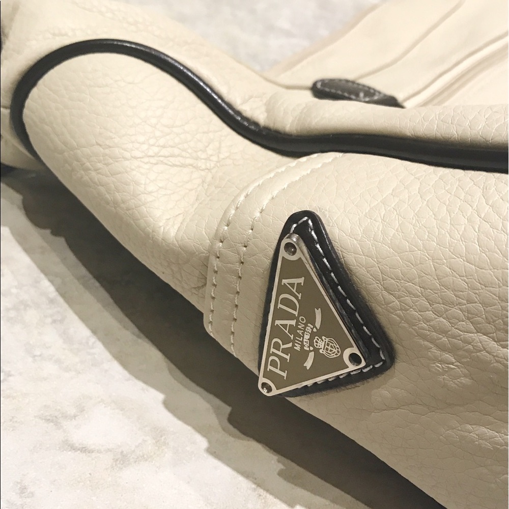 Authentic Cream Prada Crossbody Bag