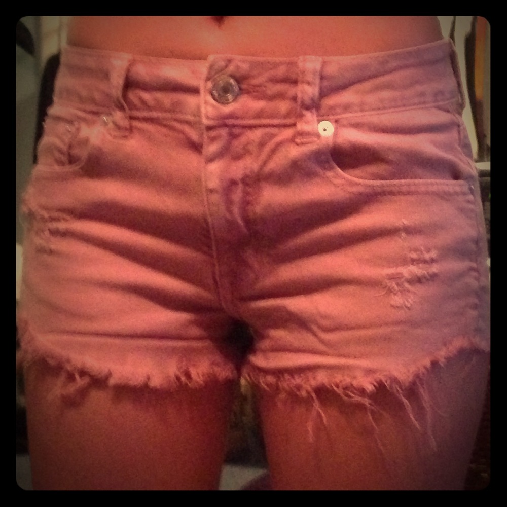 Pink jeans shorts