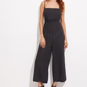 navy polka dot jumpsuit