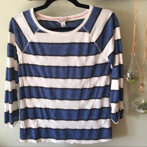 NWOT Lucky Brand Women's Stripe Raglan Top, Small - Picture 2 of 3