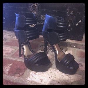 Black thick strapped heels Charlotte Russe