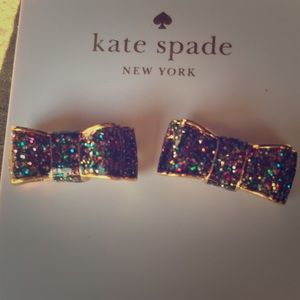 Kate spade glittery bow earrings