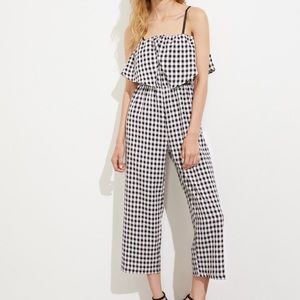 gingham print jumpsuit