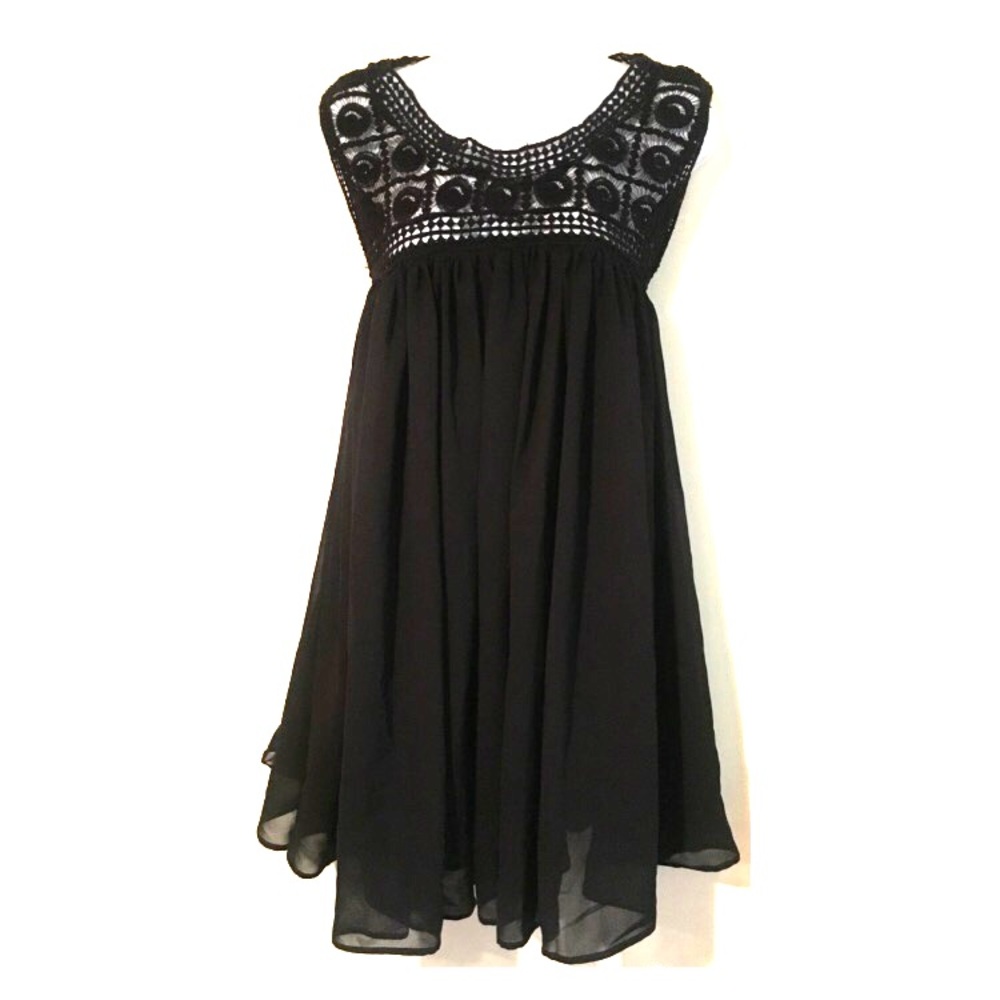 Free People Crochet Open Back Boho Dress