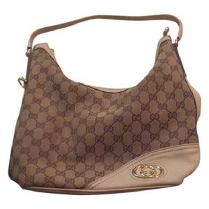 Gucci signature canvas hobo bag