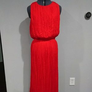 Banana Republic red pleated evening dress xl