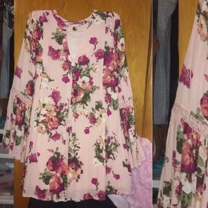 casual pink floral dress