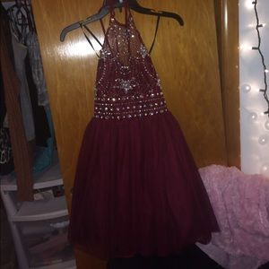 fancy maroon dress