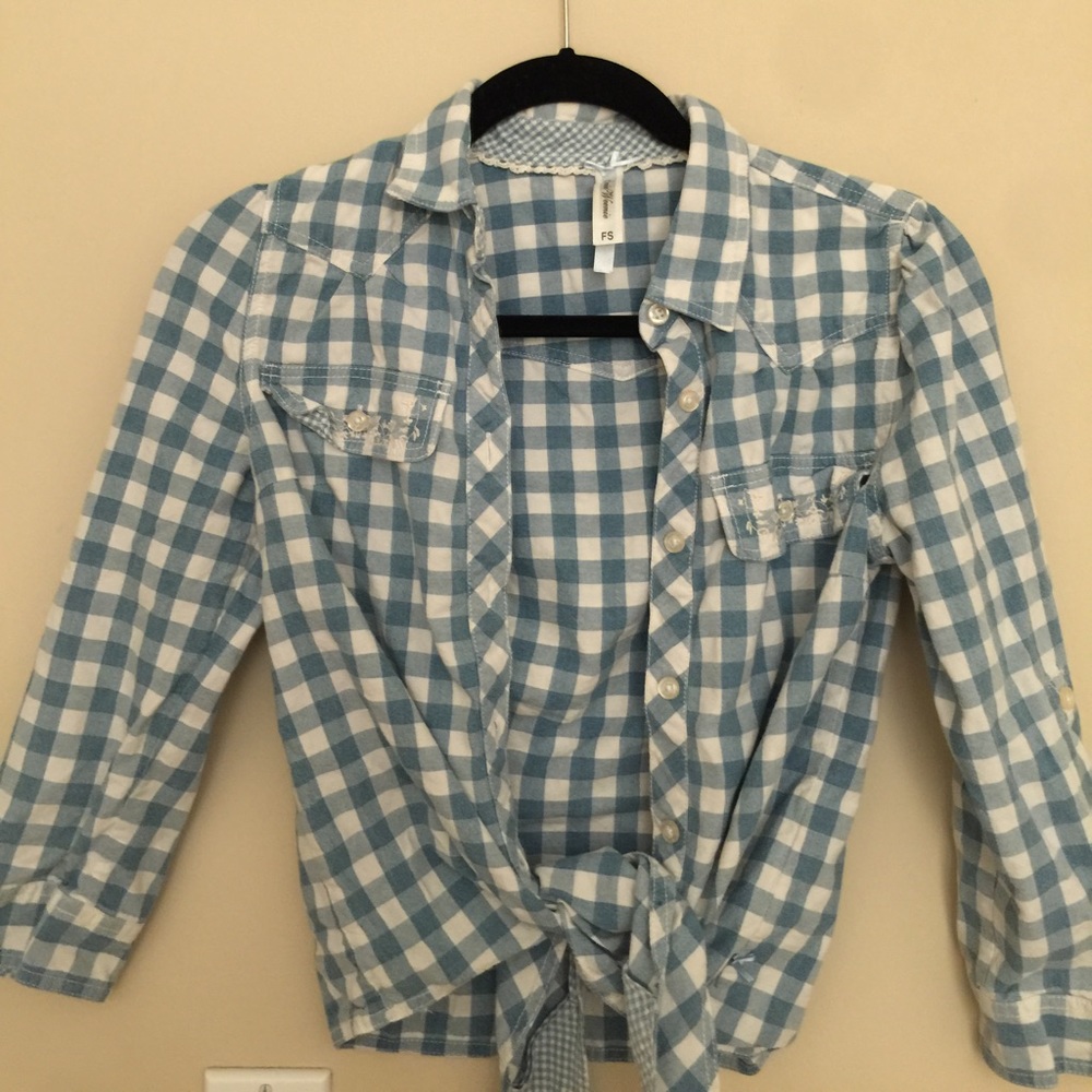 Blue Korean Design Gingham shirt