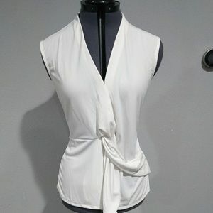 Banana Republic ivory faux wrap top size m