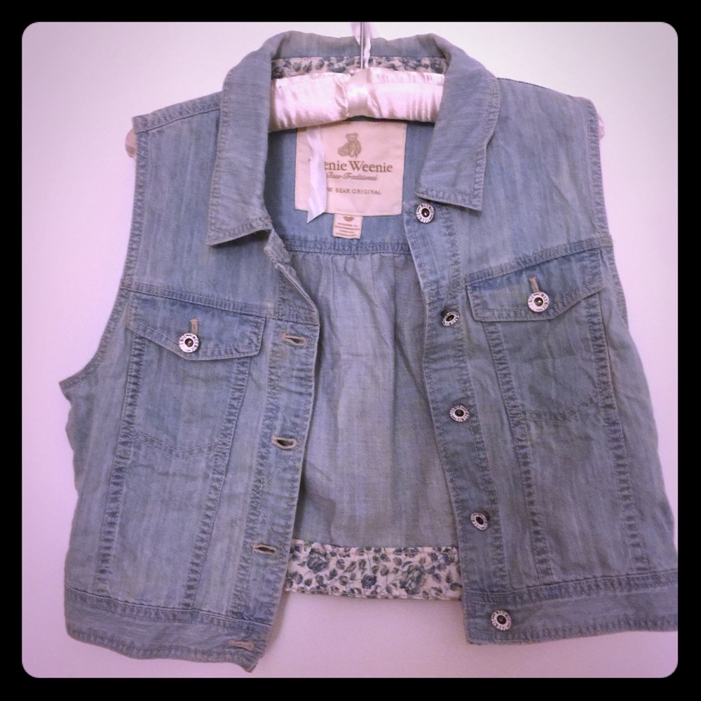 washed jeans vest