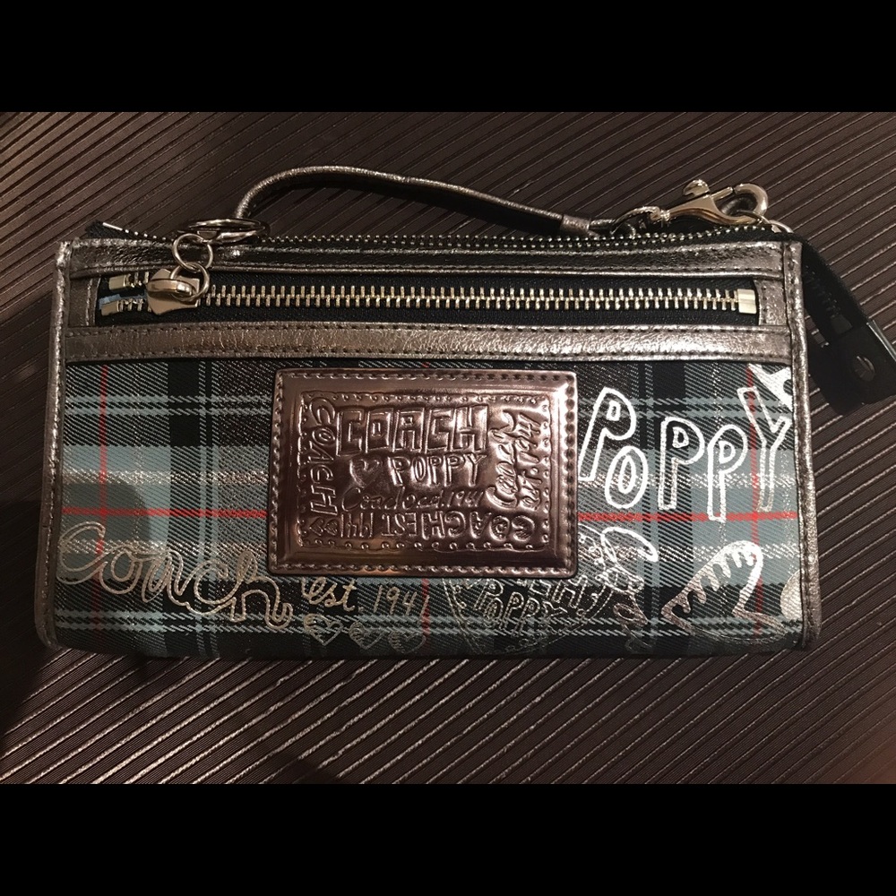 Plaid Coach Wristlet