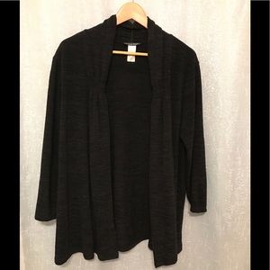Sweater jacket with gathered neck detail