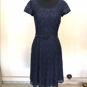 White House Black Market Navy Lace Dress