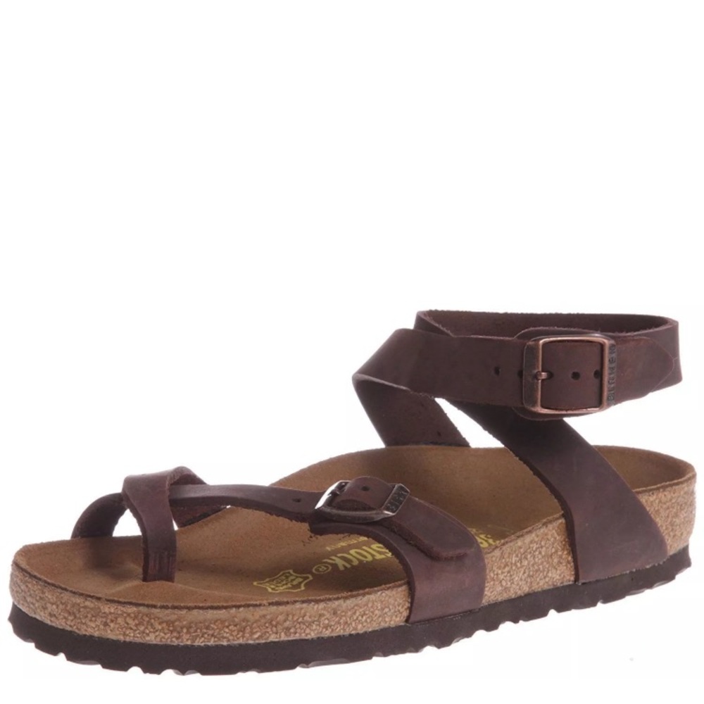 BIRKENSTOCK YARA habana brown leather sandals 39