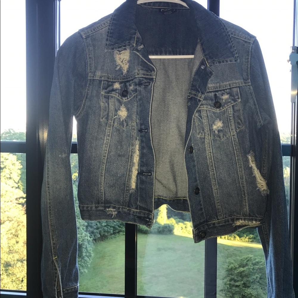 Ripped jean jacket