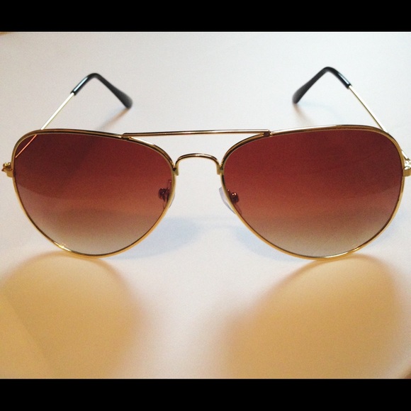 Brown Ombré Lens Aviator Sunglasses, Unisex - Picture 1 of 6