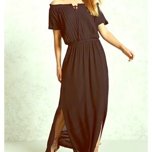 NEVER WORN off shoulder maxi dress