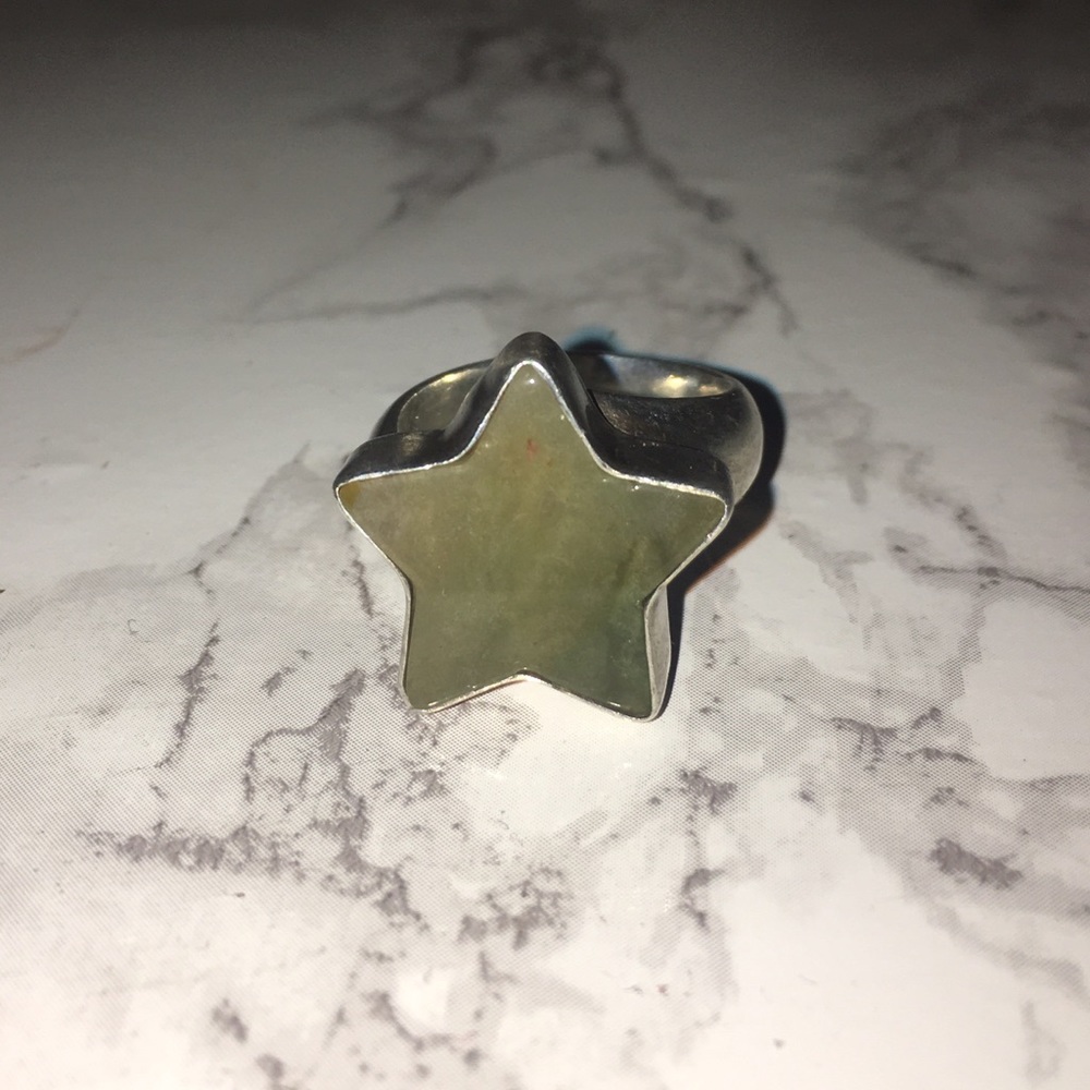 Charles Albert green agate star ring