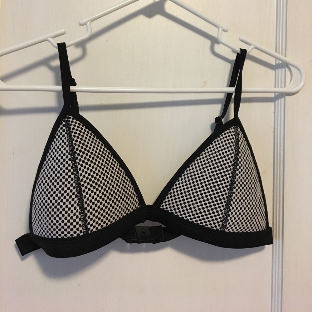 Black and white bathing suit top!