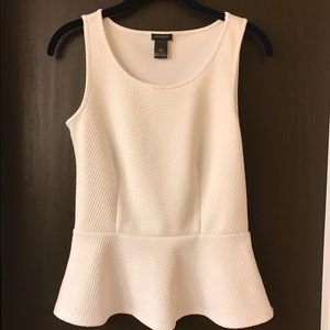 Ann Taylor White Peplum Sleeveless atop