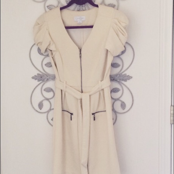Jessica Simpson Dresses & Skirts - Final $ Jessica Simpson Zip Cream Dress Size 4