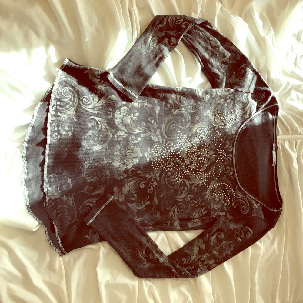 Long sleeved Maurice's Beaded/Patterned Top Sz. L